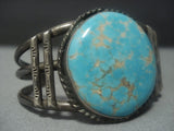 Early #8 Turquoise Vintage Navajo Native American Jewelry jewelry Sterling Silver Bracelet-Nativo Arts