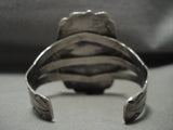 Early Huge Vintage Navajo Native American Jewelry jewelry Moss Agate 1930's Sdilver Bracelet Old Pawn-Nativo Arts
