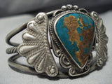 Early Museum Quality Vintage Native American Jewelry Navajo Plt Mntn Turquoise Sterling Silver Bracelet-Nativo Arts