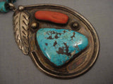 Early Number 8 Deposit Vintage Navajo Turquoise Native American Jewelry Silver Necklace-Nativo Arts