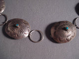 Early Snake Eyes Turquoise Vintage Navajo Native American Jewelry jewelry Concho Belt Necklace Old-Nativo Arts
