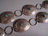 Early Snake Eyes Turquoise Vintage Navajo Native American Jewelry jewelry Concho Belt Necklace Old-Nativo Arts