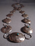 Early Snake Eyes Turquoise Vintage Navajo Native American Jewelry jewelry Concho Belt Necklace Old-Nativo Arts