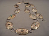 Early Sterling Native American Jewelry Silver Vintage Navajo Turquoise Native American Jewelry Silver Necklace/ Concho Belt-Nativo Arts