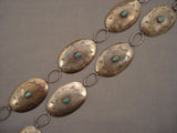 Early Sterling Native American Jewelry Silver Vintage Navajo Turquoise Native American Jewelry Silver Necklace/ Concho Belt-Nativo Arts