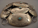 Early Sterling Native American Jewelry Silver Vintage Navajo Turquoise Native American Jewelry Silver Necklace/ Concho Belt-Nativo Arts