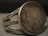 Early Vintage Navajo 1880 Coin Native American Jewelry Silver Bracelet Old-Nativo Arts