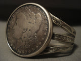 Early Vintage Navajo 1880 Coin Native American Jewelry Silver Bracelet Old-Nativo Arts