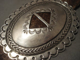 Early Vintage Navajo Hand Tooled Native American Jewelry Silver Concho Belt-Nativo Arts