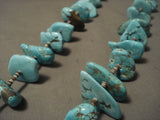 Early Vintage Navajo Native American Jewelry jewelry Old Morenci Turquoise Necklace-Nativo Arts