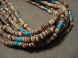 Early Vintage Navajo Native American Jewelry jewelry Turquoise Heishi Necklace Old-Nativo Arts
