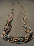 Early Vintage Navajo Native American Jewelry jewelry Turquoise Heishi Necklace Old-Nativo Arts