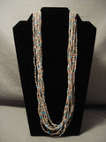 Early Vintage Navajo Native American Jewelry jewelry Turquoise Heishi Necklace Old-Nativo Arts