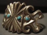 Early Vintage Navajo Natural Bisbee Turquoise Native American Jewelry Silver Bracelet-Nativo Arts