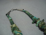 Early Vintage Navajo Royston Turquoise Sterling Native American Jewelry Silver Necklace Old-Nativo Arts