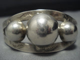 Early Vintage Navajo Sterling Silver Bulb Native American Jewelry Bracelet Old-Nativo Arts