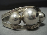 Early Vintage Navajo Sterling Silver Bulb Native American Jewelry Bracelet Old-Nativo Arts