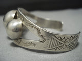 Early Vintage Navajo Sterling Silver Bulb Native American Jewelry Bracelet Old-Nativo Arts
