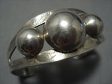 Early Vintage Navajo Sterling Silver Bulb Native American Jewelry Bracelet Old-Nativo Arts