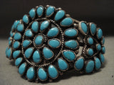 Early Vintage Navajo 'Sun Turquoise' Native American Jewelry Silver Bracelet-Nativo Arts