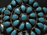 Early Vintage Navajo 'Sun Turquoise' Native American Jewelry Silver Bracelet-Nativo Arts