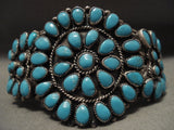 Early Vintage Navajo 'Sun Turquoise' Native American Jewelry Silver Bracelet-Nativo Arts
