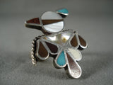 Early Vintage Zuni Bird Turquoise Native American Jewelry Silver Ring-Nativo Arts