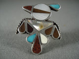 Early Vintage Zuni Bird Turquoise Native American Jewelry Silver Ring-Nativo Arts
