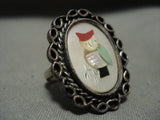 Early Vintage Zuni/ Navajo Turquoise Coral Native American Jewelry Silver Ring Old-Nativo Arts