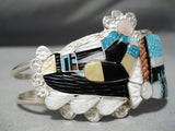 Fabulous Vintage Native American Zuni Turquoise Sterling Silver Bracelet Old-Nativo Arts