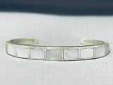 Beautiful Vintage Native American Navajo Mother Of Pearl Sterling Silver Bracelet-Nativo Arts