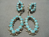 Exquisite Navajo Snake Eyes Turquoise Sterling Silver Native American Earrings-Nativo Arts