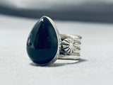 Stunning Native American Navajo Black Onyx Sterling Silver Ring Signed Ben Begaye (d)-Nativo Arts
