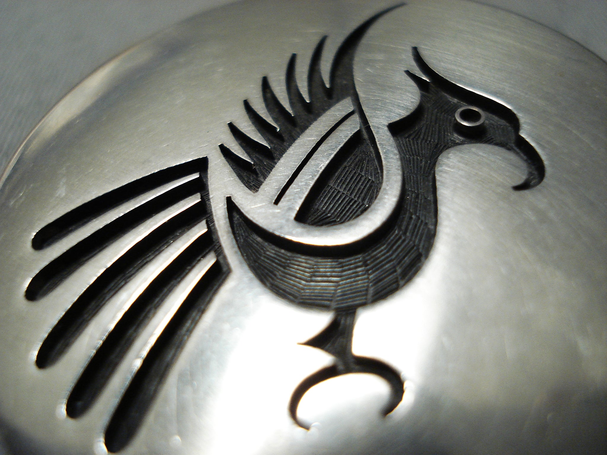 Important Vintage Native American Hopi Bird Sterling Silver Pin