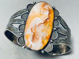 One Of The Best Vintage Native American Navajo Orange Jasper Sterling Silver Bracelet-Nativo Arts