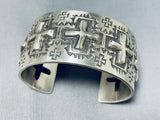 One Of The Most Unique Native American Navajo Cross Sterling Silver Bracelet-Nativo Arts