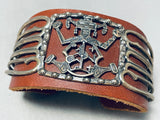 Mystical Kachina Vintage Native American Navajo Sterling Silver Ketoh Bracelet-Nativo Arts