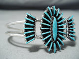 Fabulous Zuni Native American Turquoise Needlepoint Sterling Silver Bracelet-Nativo Arts