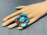 Most Chunky Toledo Family Vintage Native American Navajo Turquoise Sterling Silver Ring-Nativo Arts