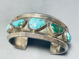 Cerrillos Turquoise Vintage Native American Navajo Blue Gem Sterling Silver Bracelet-Nativo Arts