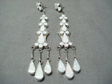 Stunning Zuni Opal Sterling Silver Dangle Earrings Native American-Nativo Arts