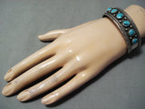 Stunning Vintage Native American Navajo Old Kingman Turquoise Sterling Silver Bracelet-Nativo Arts