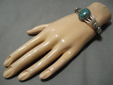 Rare Domed Spiderweb Turquoise!! Vintage Native American Navajo Sterling Silver Bracelet-Nativo Arts