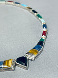 Native American Very Unique Vintage Navajo Turquoise Sterling Silver Necklace-Nativo Arts
