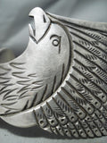 Heavy Eagle Vintage Native American Navajo Sterling Silver Bracelet-Nativo Arts