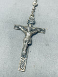 Very Rare Vintage Navajo Sterling Silver Rosary Necklace-Nativo Arts