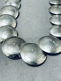 Extraordinary Native American Navajo Sterling Silver Basket Bead Concho Necklace-Nativo Arts