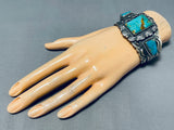 Irregular Shaped Turquoise Native American Navajo Sterling Silver Shell Bracelet-Nativo Arts
