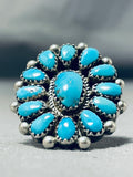 Je Wilson Vintage Native American Navajo Turquoise Sterling Silver Ring Signed-Nativo Arts