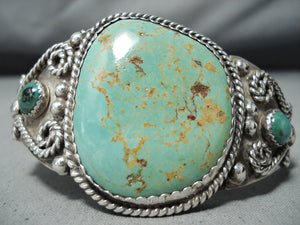 Extraordinary Native American Navajo Royston Turquoise Sterling Silver Bracelet-Nativo Arts